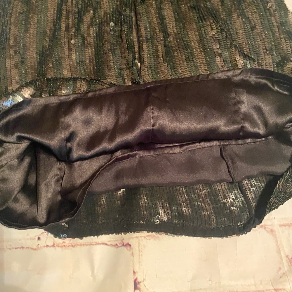 Parker Black and Tan Sequin Sheath Mini Dress - Medium - Picture 8 of 14